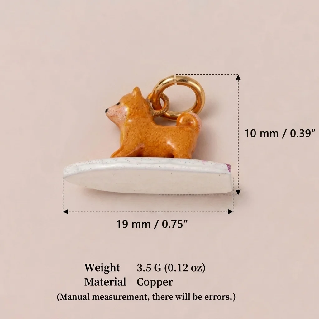 Vielseitige Modische Neue Strand-Surf-Hund Shiba Inu DIY Anhänger Charms für Schmuck – Detail 6