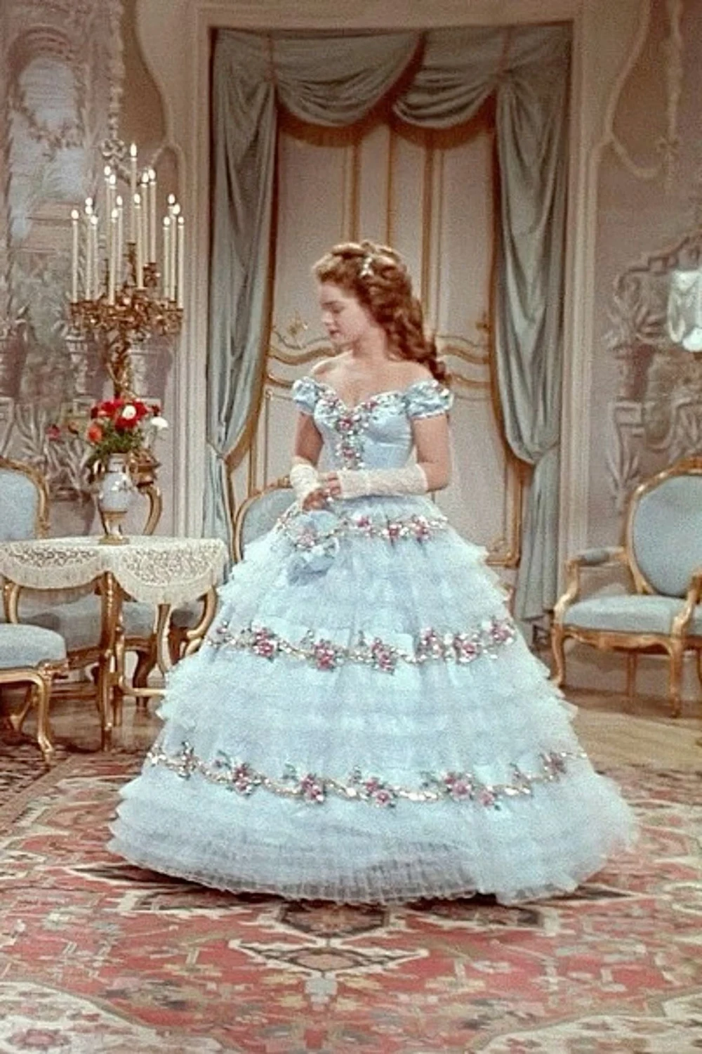 Victorian Princess Sissi Dress Blue Vintage Floral Lace Cake Evening Prom Dress Civil War Costume Southern Belle Dress Ball Gown