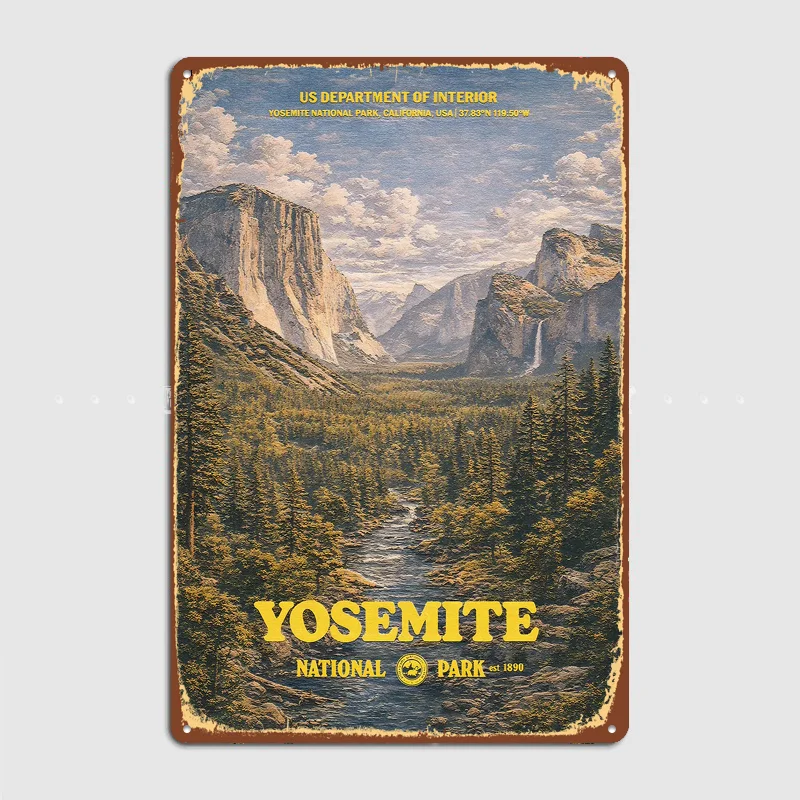 Yosemite National Park Metal Custom Sign Living Room Wall Indoor Decor Room Decoration Bedroom Posters Home Decor