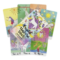 Crystal Unicorn Tarot Cards Game Fortune-telling Oracle Divination Visions Edition Messages Board Deck