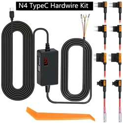 for Vantrue 11.5ft Type C USB 12V 24V to 5V Dash Cam Hardwire Kit  Circuit  Low Voltage Protection for N4, N4 Pro, N5,N2 Pro,E1