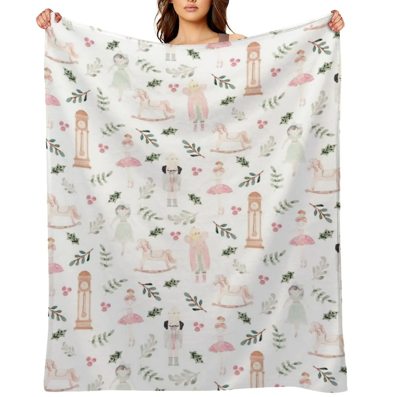 

The Nutcracker watercolor Throw Blanket For Baby warm winter Kid'S For Decorative Sofa Blankets