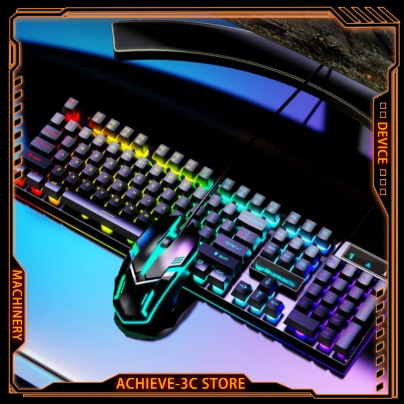 

Unsharkable Luminous Computer Keyboard Mouse Set USB Wired Gaming and Office Suitable for Windows and Apple IOS Systems