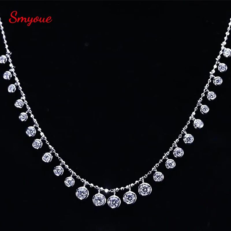 

Smyoue Bubble Gradient 100% All Moissanite Necklaces for Women Lab Diamond Pendant Sparkling Luxury Quality Jewelry S925 Silver
