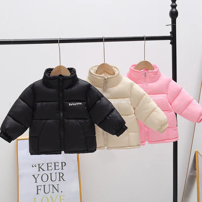 2024 Autumn Winter Girls Boys Casual Thick Warm Parkas Kids Coat Outerwear 2-10 Years