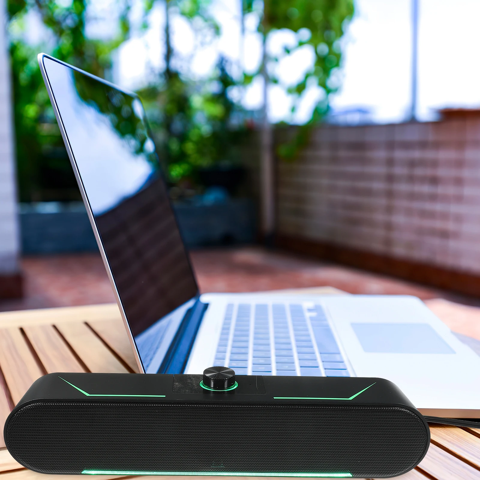 

Long Slim St Soundbar LED Lighting 3D Stereo Speaker Bar Gaming Sound System Wired Connection Compatibility