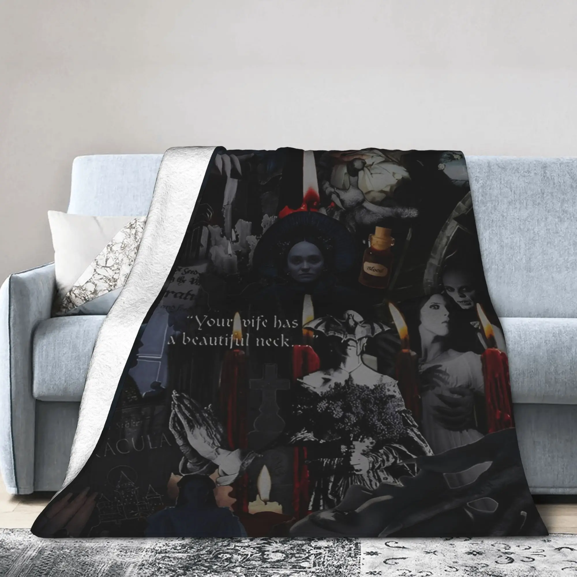 Nosferatu Vampire Dracula Blanket Velvet  Winter Horror Movie Halloween Portable Lightweight Throw Blanket for Quilt