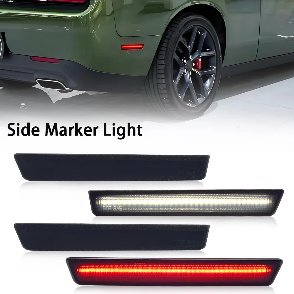 

Smoked Lens Car Front Rear Bumper LED Side Marker Light For Dodge Challenger 2015 2016 2017 2018 2019 2020 2021 2022 2023