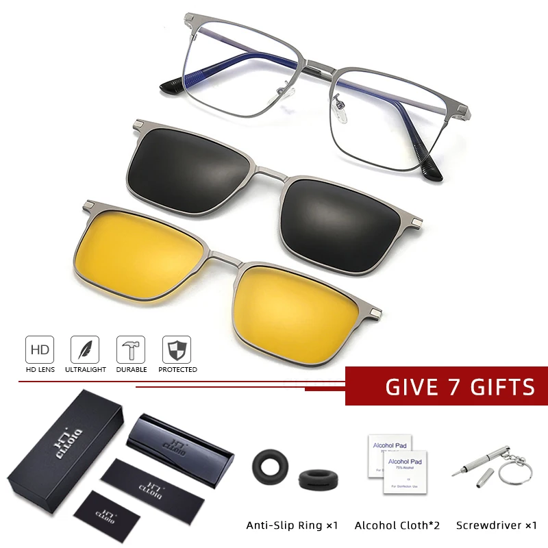 CLLOIO Titan 3 In 1 Magnet Clip Sunglasses 3