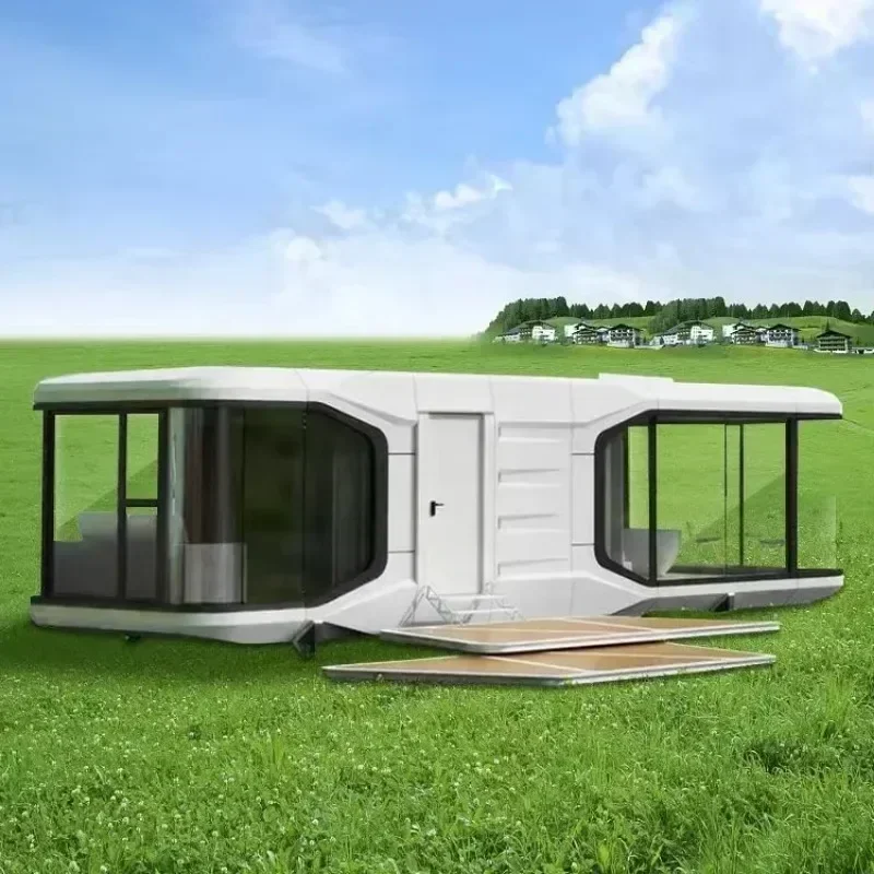 Fashion Spaceship 7 Base Steel Modern Container Houses for Sale Hotel Container Houses in Ghana House Wooden Floor VSZ