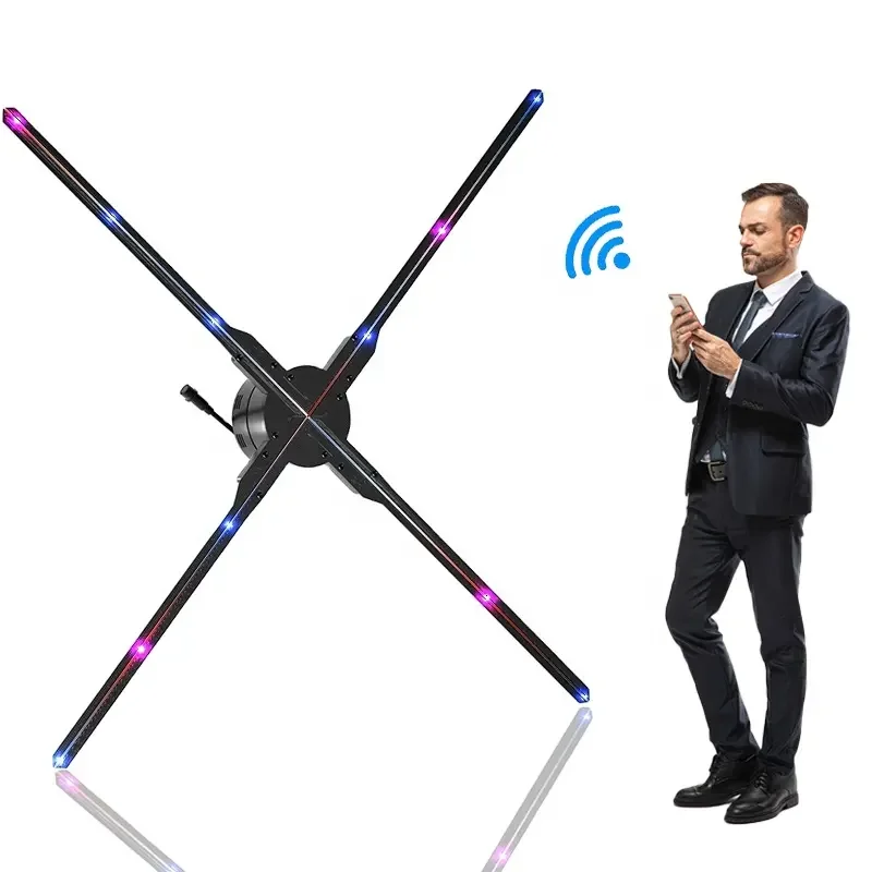 42 45 50 56 62 65cm 3D Hologram Sync LED Fan Stand Indoor Advertising Equipment Projector Display Ads OEM Proyector Player Stand