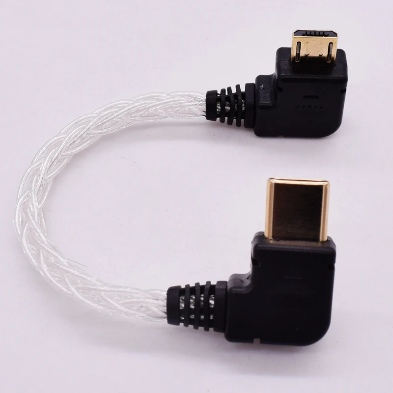 USB Type-C to Micro USB Decoding Cabe for Android Moblie Phone Connect HUGO MOJO PHA3 DSD to DAC OTG Audio Cable