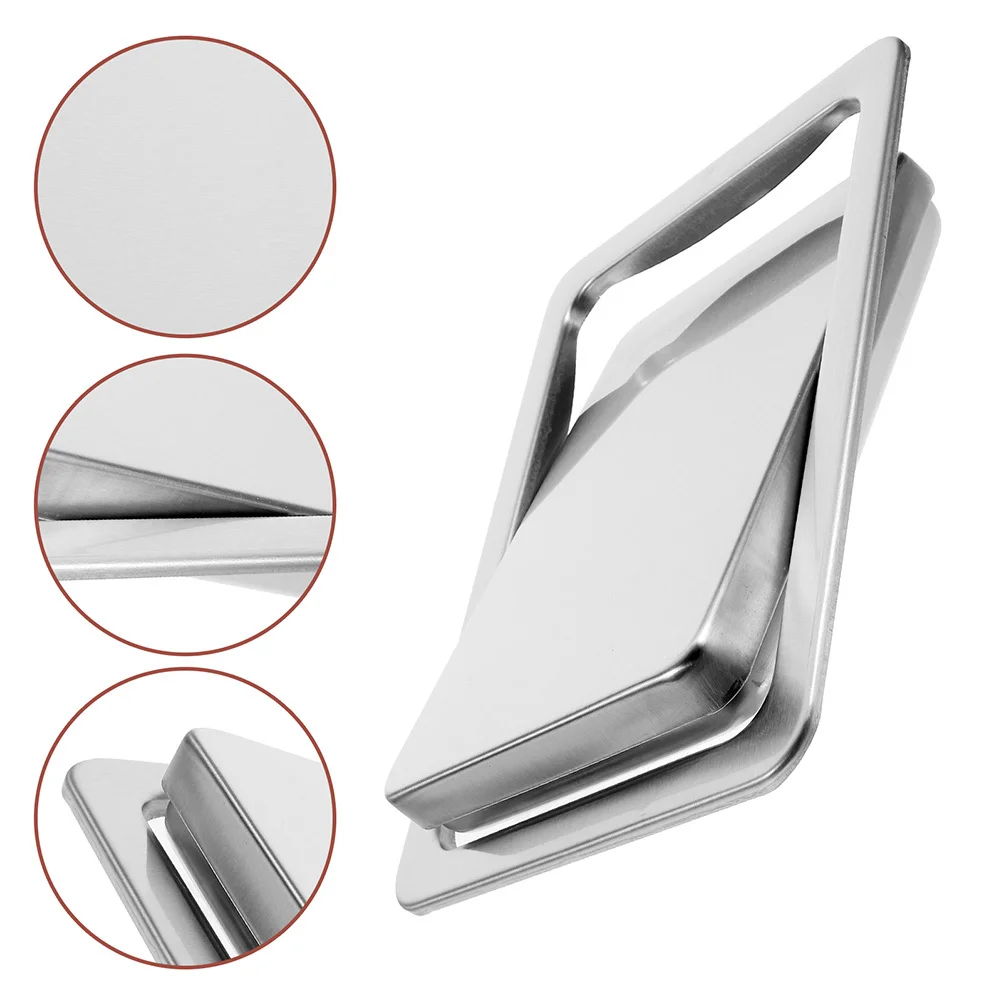 

2Pcs Recessed Trash Bin Lid Stainless Steel Brushed Swing Cover for Kitchen Cabinets Countertop Waste Grommets
