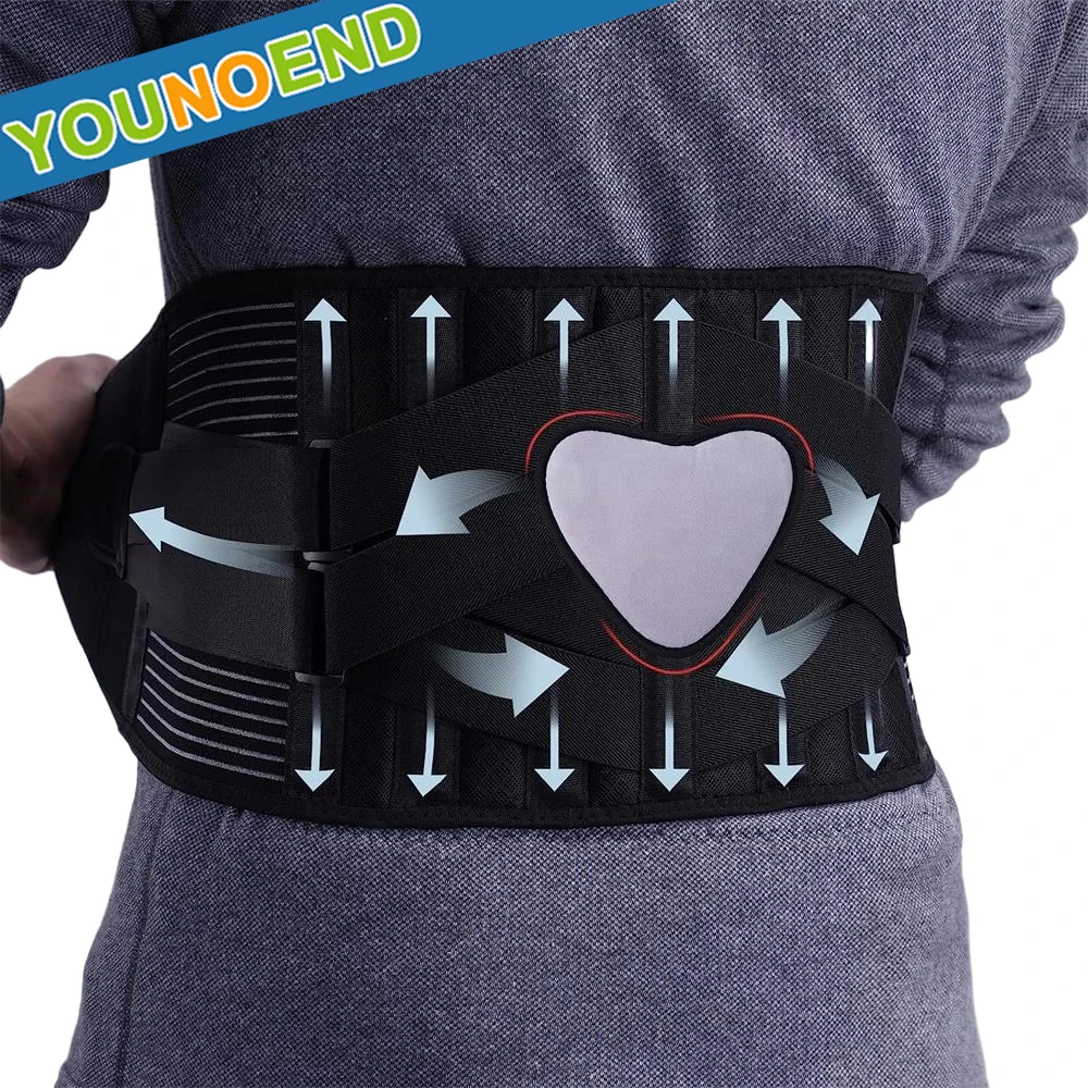 2023 New Waist Back Brace Lumbar Support Belt with Lumbar Pad & 16 Hole Mesh - Lower Back Pain Relief,  Sciatica, Herniated Disc