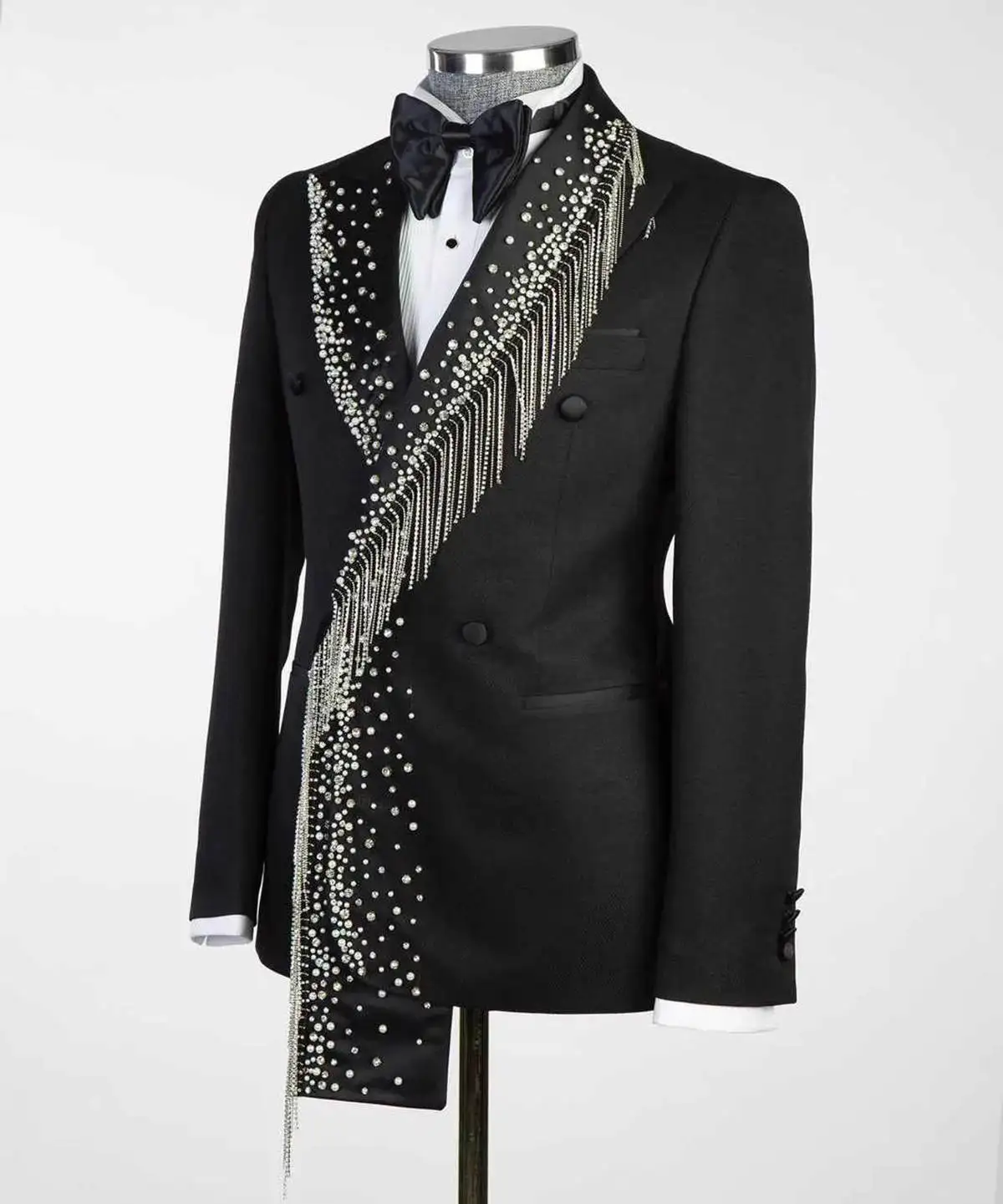 Luxury Wedding Tuxedos Beaded Beading One Piece Set Jacket Men Suit Peaked Lapel Groom Prom Event Business Blazers Customized