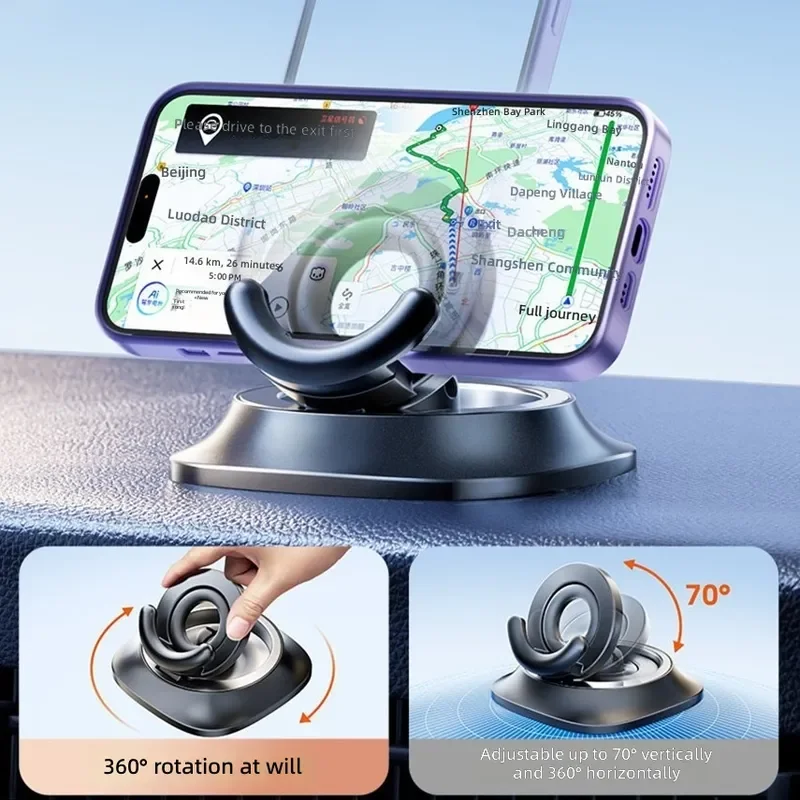 for Car Mobile Phone Holder Center Console Dashboard Rotatable Folding Navigation Bracket