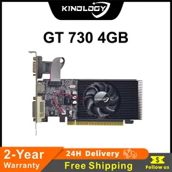 Tarjeta KinologVideo GeForce GT730 tarjetas Vga de pantalla 4GB DDR3 128Bit tarjeta gráfica de ordenador para NVIDIA Game PC GT 730 4GD3 HDMI DVI