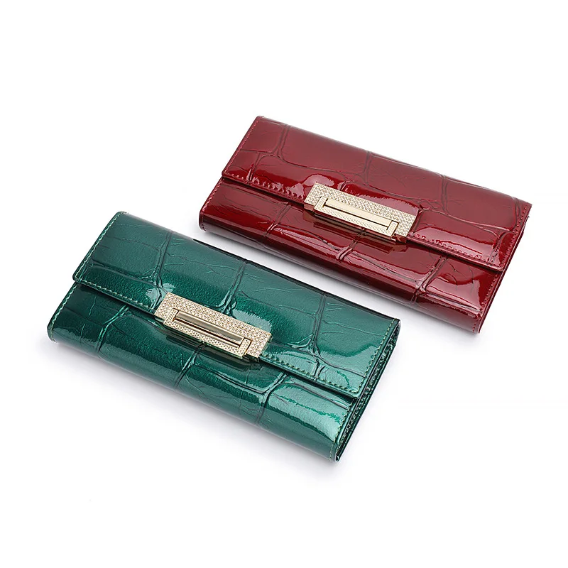 

Women Genuine Cow Leather Long Wallet Large Capacity Card Coin Cellphone Holder Real Leather Fashion Purse High Quality Gift 7Z