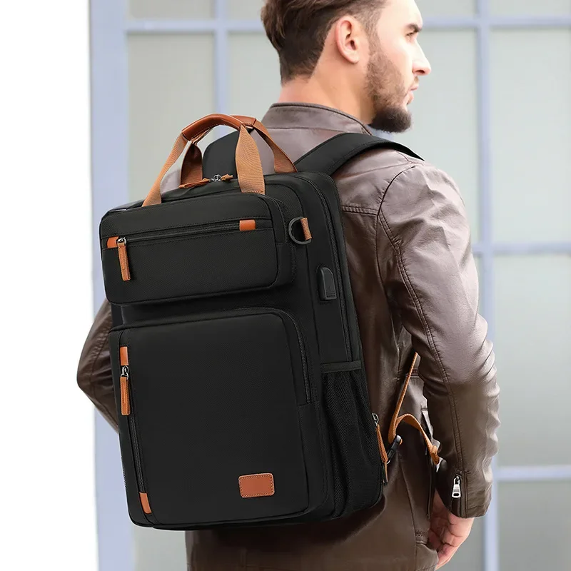 Casual Business Men's Computer Backpack 15.6 Inch Laptop Backpack Waterproof Oxford Cloth Anti-theft Travel Backpack
