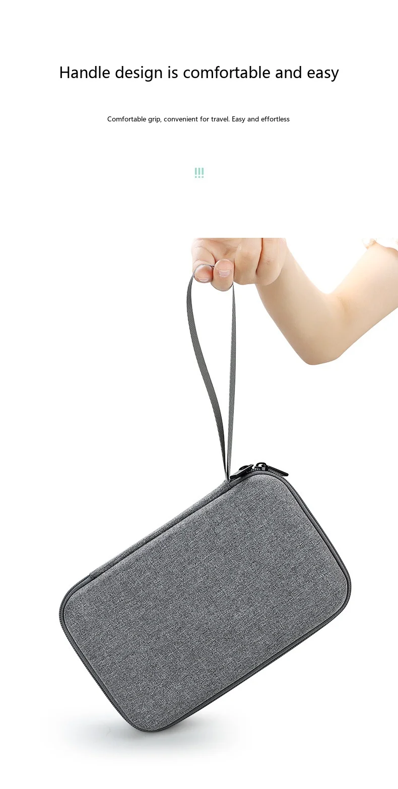 EVA-Hartschalen-Digital-Aufbewahrungstasche, stoßfeste Kabel-Organizer-Tasche für Ladegerät, Kopfhörer, Kamera – Detail 8