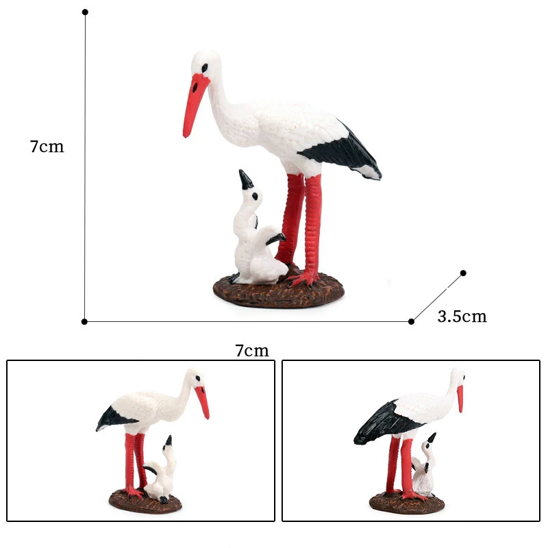 Children\'s Cognitive Education Simulation Of Wild Animal Models Bird White Storks Mother Child Red Cranes Models Toy Decorations