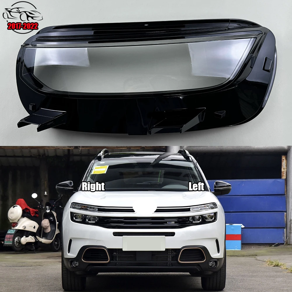 

For Citroen C5 Aircross 2017-2022 Front Headlamp Cover Transparent Lampshades Lamp Shell Masks Headlight Shade Lens Plexiglass