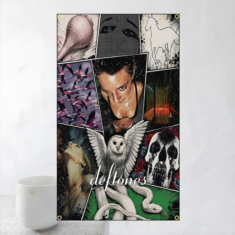 90x150cm 3X5FT Deftones-Band Flag Polyester Printed Banner for Garage Wall Art Out Door Decoration