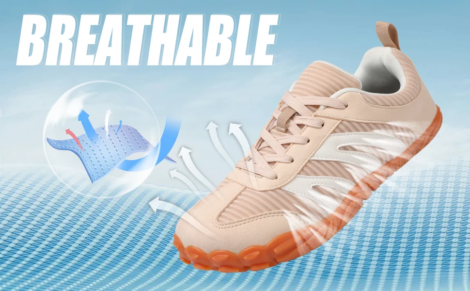 Unisex Barfußschuhe mit breiter Zehenpartie, Freizeit-Sportschuhe für Damen, Laufschuhe, minimalistische, rutschfeste, atmungsaktive Walking-Sportschuhe – Detail 3
