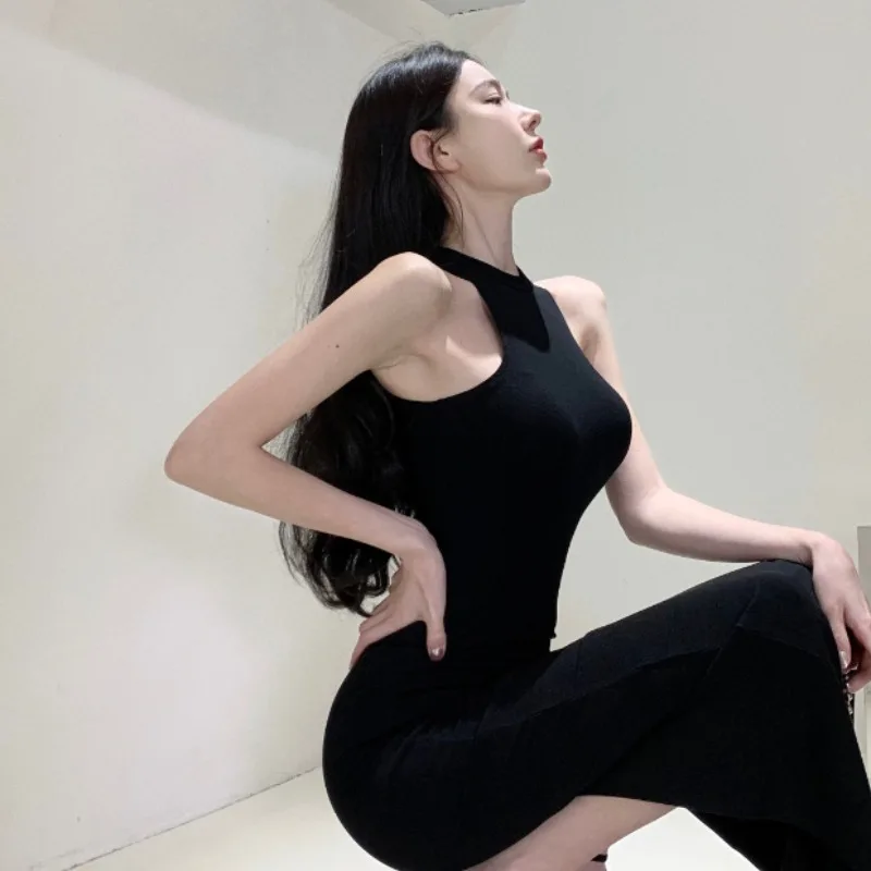 Kalan puro desejo svel feminino dr verão novo gola alta fino ajuste camada base saia longa coreano sle commute dr