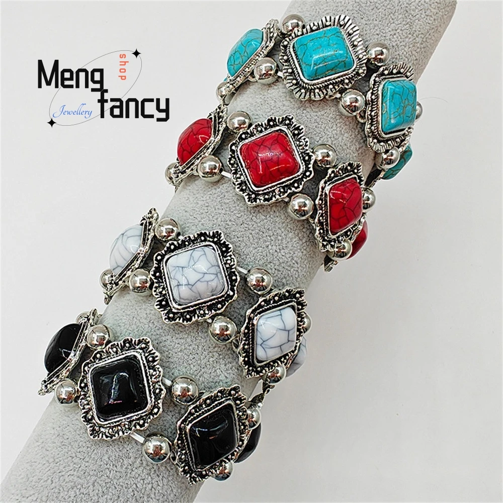 

Hot-Selling Retro Geometric Turquoise Stretch Bracelet And Bohemian Ethnic Style Bracelet Jewelry Fashion Exquisite Jewelry