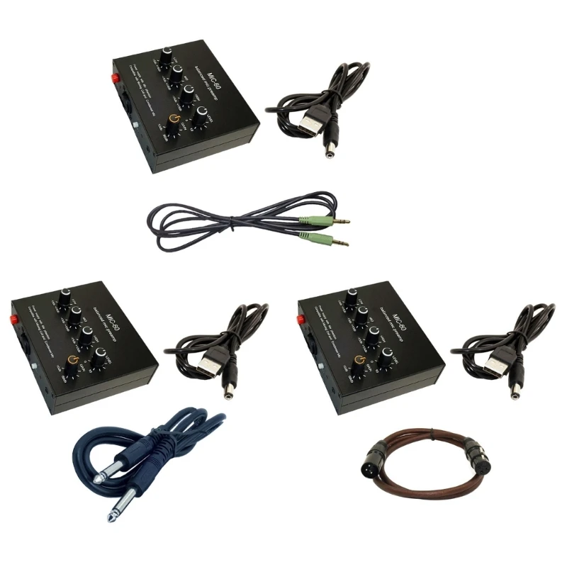 

Professional Microphone Amplifier,Voicing Tube Mic Preamp 48V Power Enhances Sound Experience