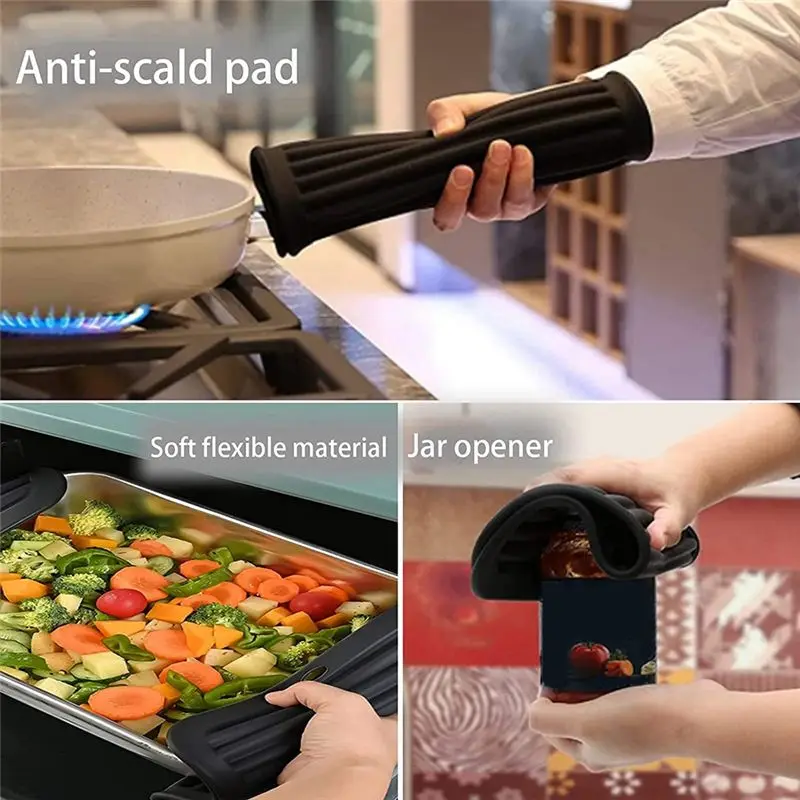 

A38M Комплект из 4 силиконовых подставок, силиконовые подставки для кастрюль для кухонной стойки, термостойкие, противоскользящие, легко моющиеся и сухие