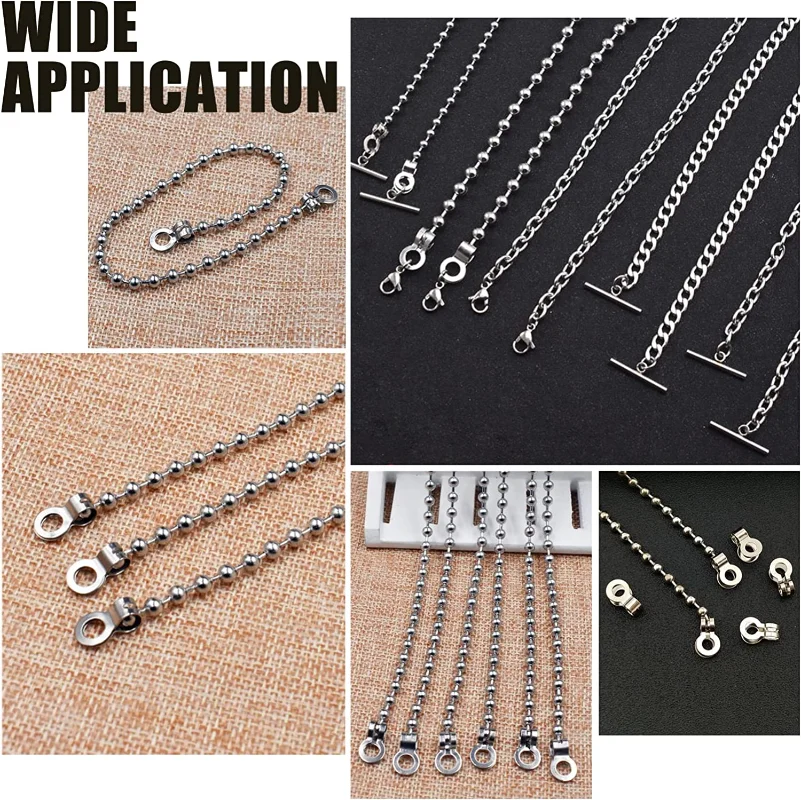 20-50PC  304 Stainless Steel Ball Chain Connectors Pull Loop Double Ring Style Link Loop Connection for Craft and Jewelry Making