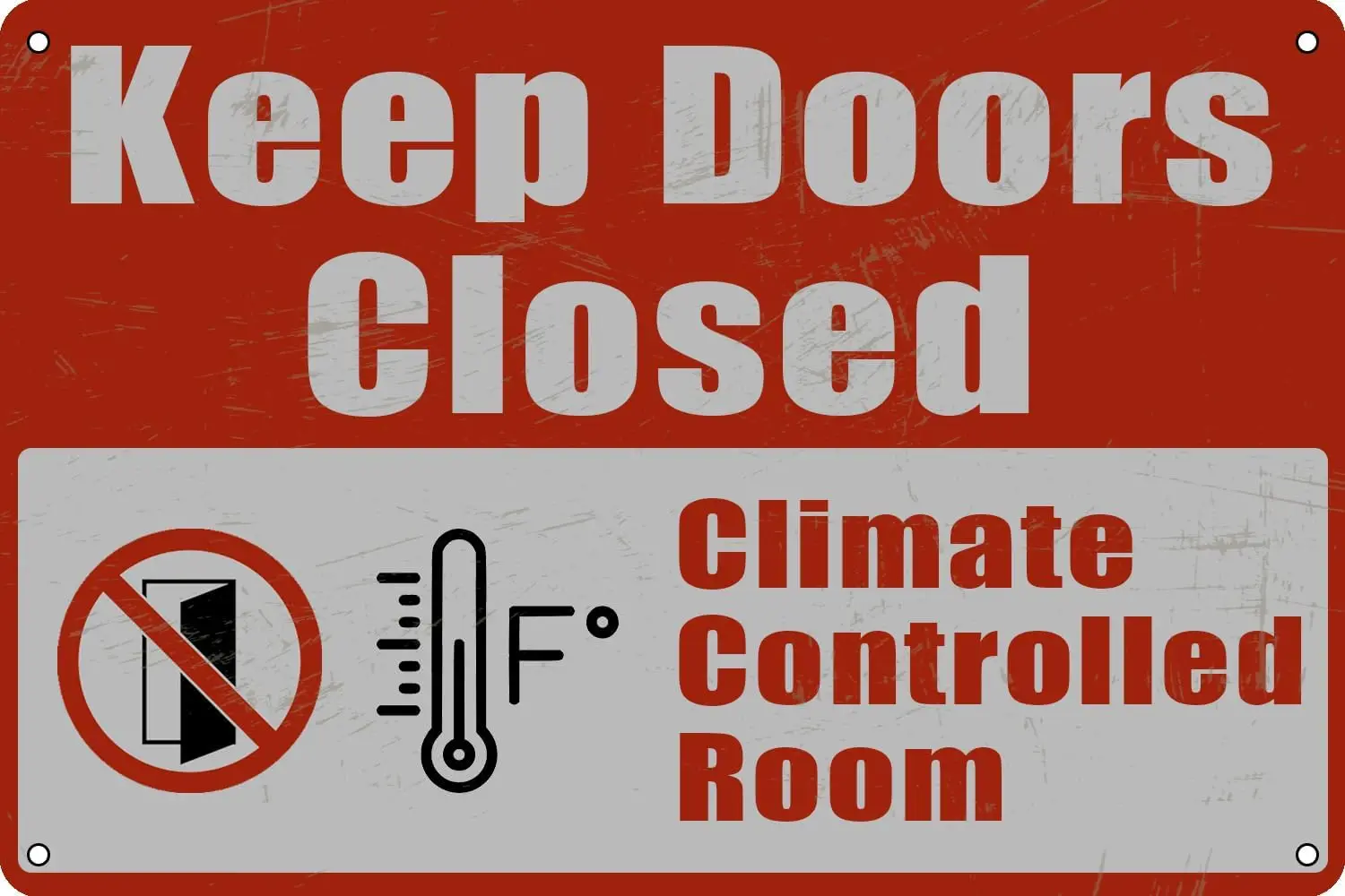“Keep Doors Closed, Climate Controlled Room” Metal Sign,warning Tin Sign Wall Art for Home House Cafes Bars Pubs Shop Decor sign