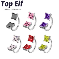 2024 New Arrival G23 ASTM F136 Titanium CZ Stone Ring Navel Ring Piercings zircon Body Jewelry For Women Belly Navel Rings