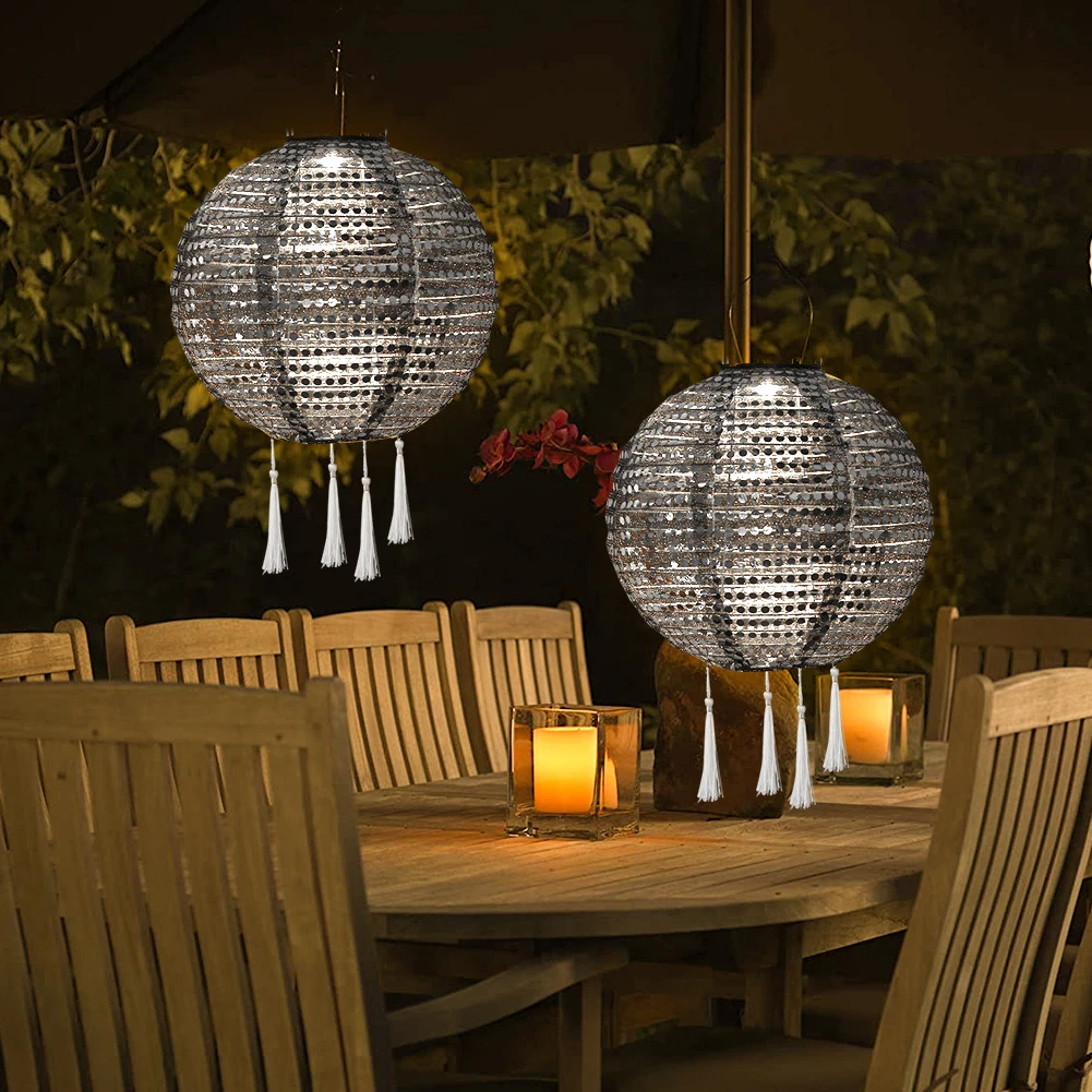 Lampion solarny LED z projekcją, wodoodporny, świąteczny, do użytku zewnętrznego, 25 cm / 10 cali