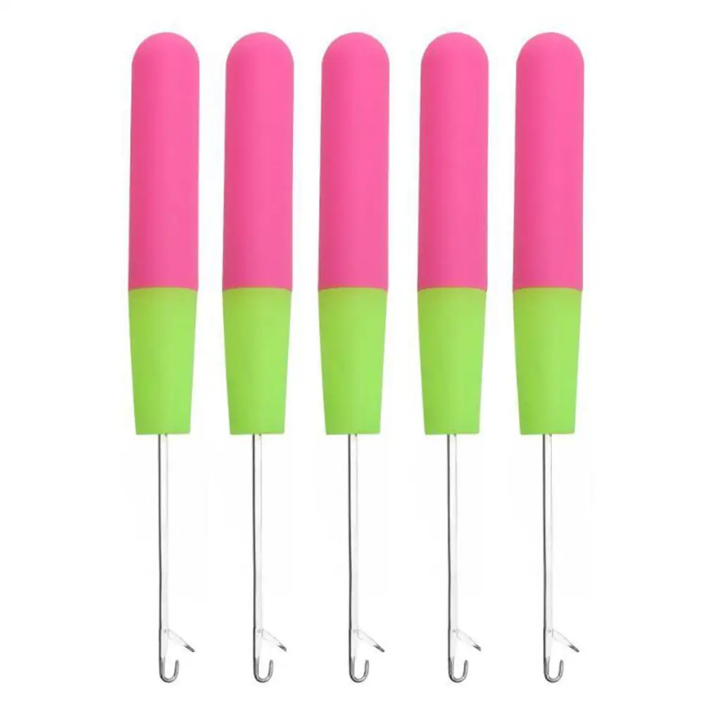 

5X крючок для вязания крючком (розовый и) с микрокосами и сдержкой дредов