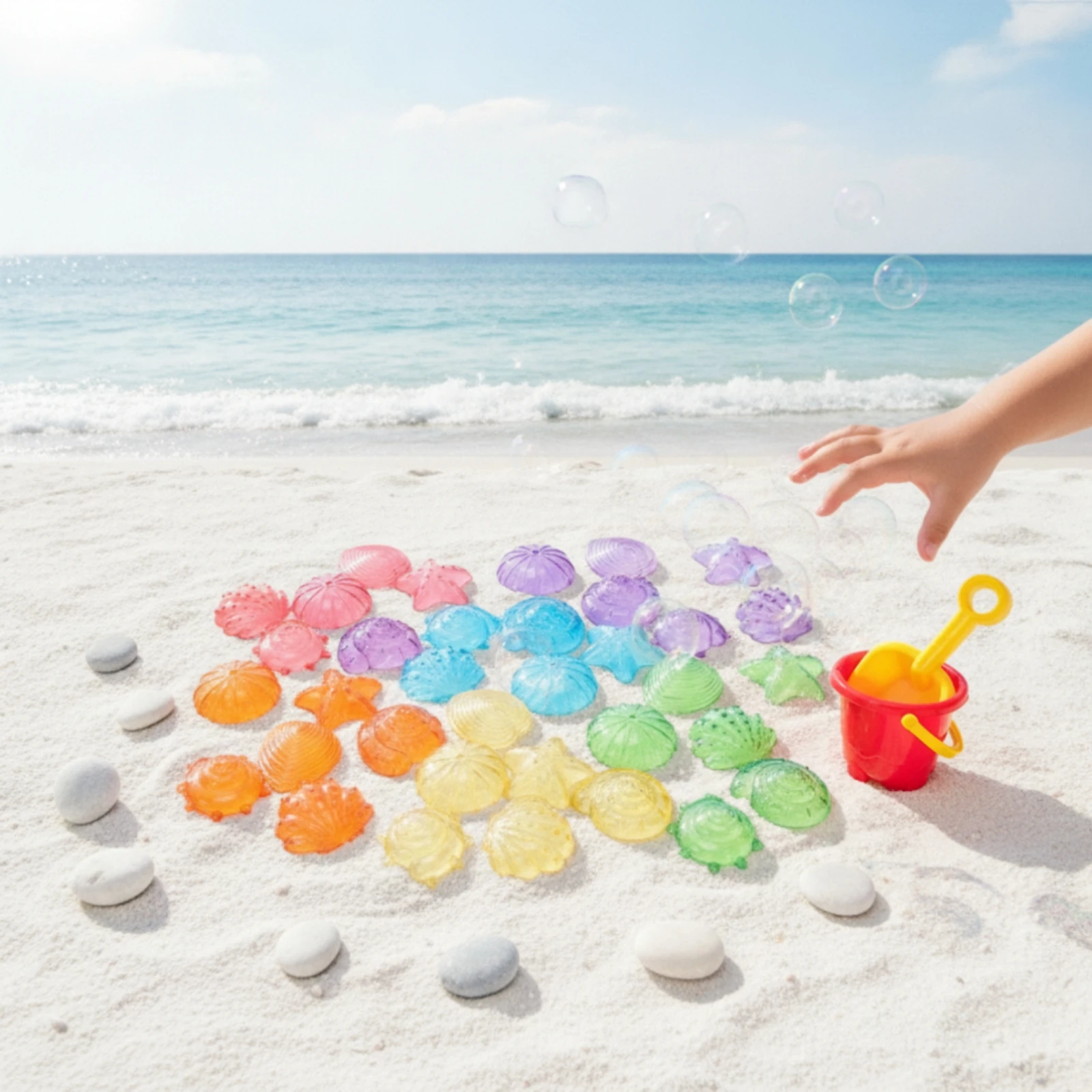 Starfish Toy Translucent Seashell Set Rounded Edges Sensory Toy Collection for Everyday Children’s Play