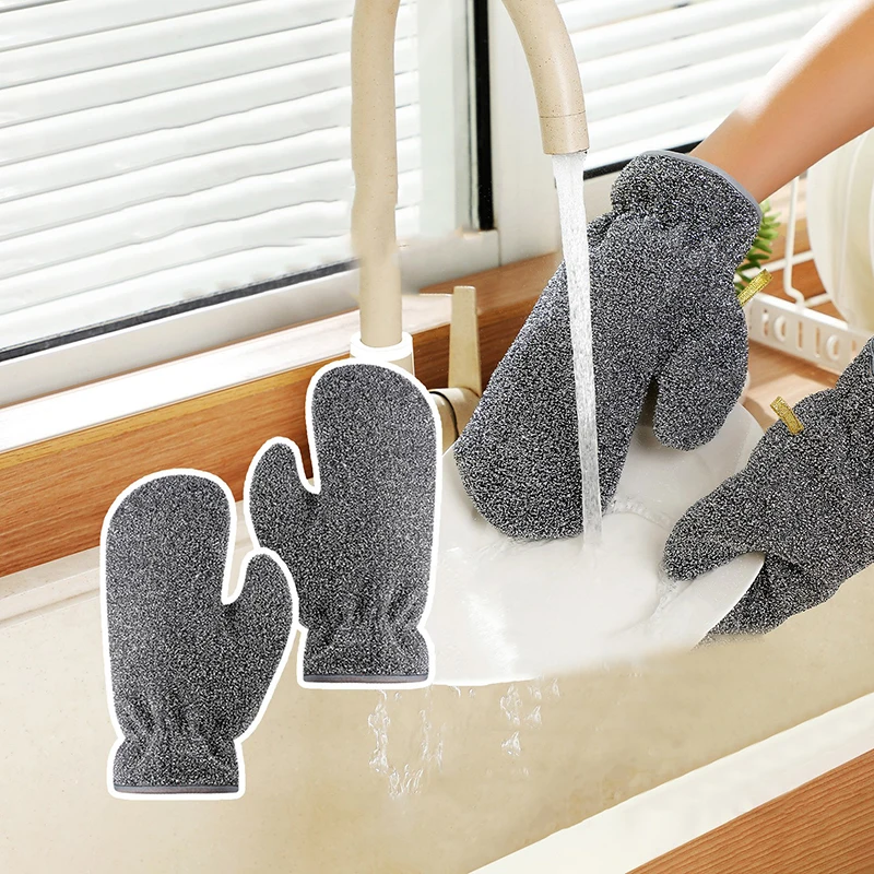 Wire Dishwashing Gloves Multifunctional Waterproof Dish Cleaning Glove Kitchen Thermal Insulation Anti-scalding Mitten【Homeclub】