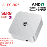 Beelink SER8 Powerfull AI PC AMD Ryzen 7 8845HS Mini PC 32G DDR5 1T NVME PCIe4.0 SSD USB4.0 2.5Gbps Desktop Gaming Computer