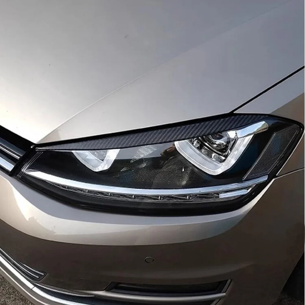 2Pcs Car Headlight Head Lamp Eyebrow Headlight Cover Trim Sticker for Volkswagen VW GOLF 7 Golf7 MK7 GTI Accessories