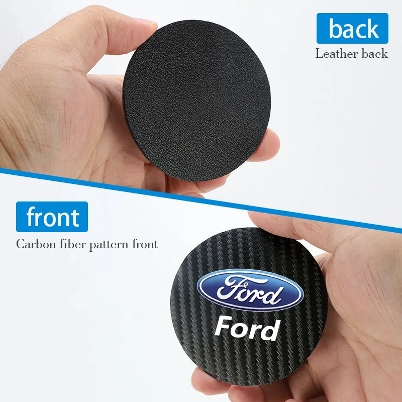 2Pcs Car Anti-noise Coaster Water Cup Holder Carbon Fiber Pad For Ford Focus 2 3 Mondeo Kuga Fiesta MK7 Escort Edge C-Max Fiesta