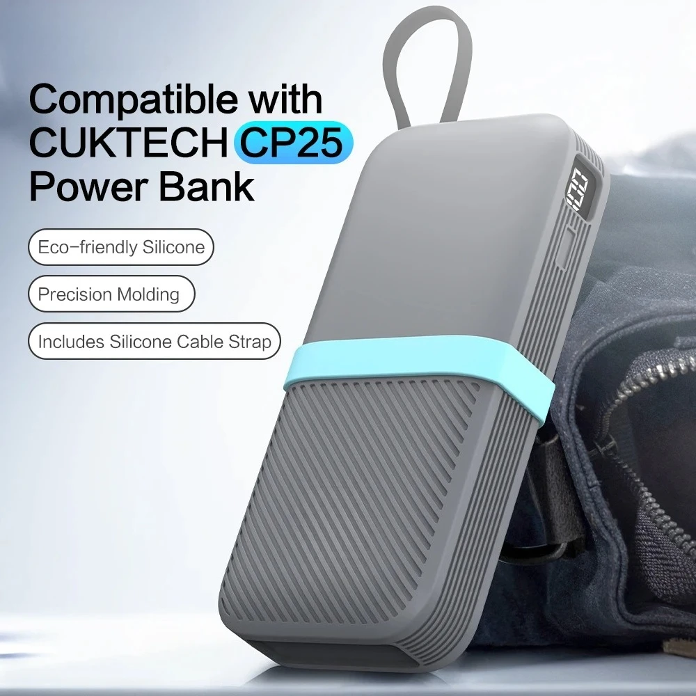 

Silicone Case For CUKTECH CP25 20000mAh Power Bank Includes Cable strap 55W Two-Way Fast Charge Self Portable Powerbank
