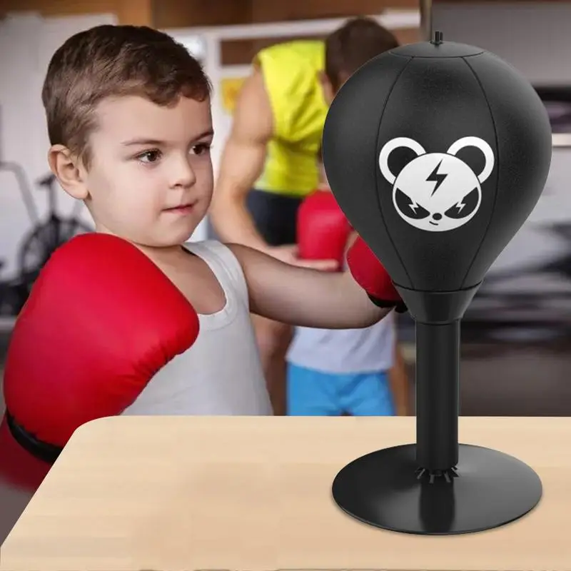 Saco de boxeo de escritorio, pelota con ventosa, mesa de boxeo, ejercicio, herramienta de velocidad para niños, pelota antiestrés, boxeo de entrenamiento para adultos