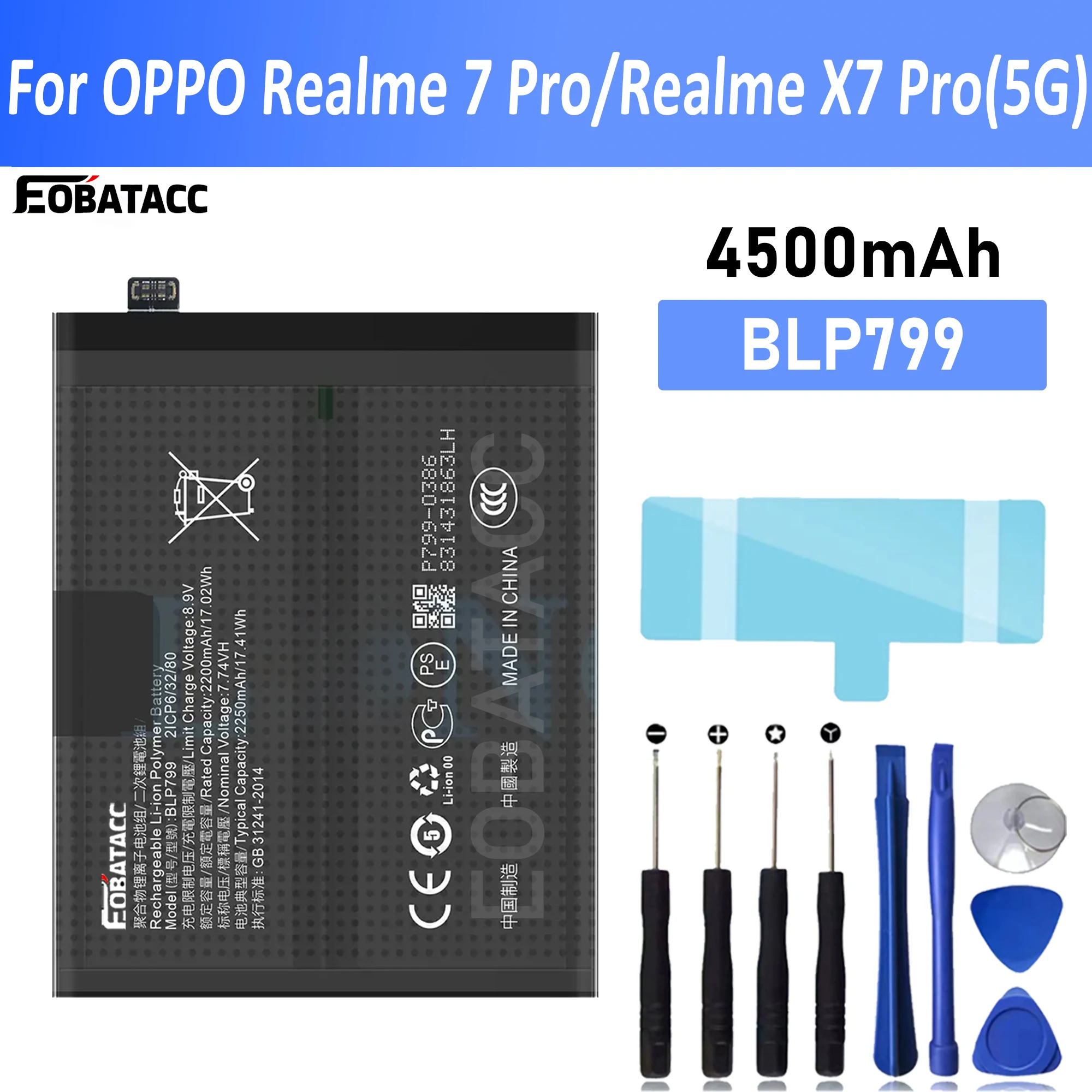 

New BLP799 4500mAh Phone Replacement Battery For OPPO Realme X7 X3 7 Pro Realme7 Pro RMX2170 RMX2121 RMX2111 Batteries