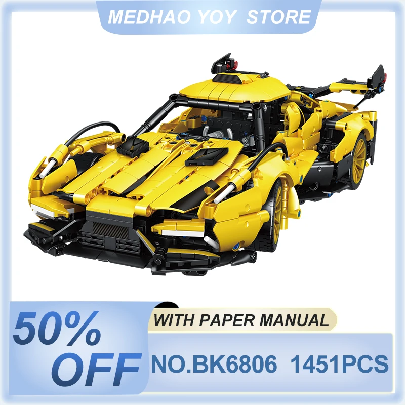 

New MOC BK6806 Technical Super Sport Racing Vehicle Model Building Blocks Bricks Puzzle DIY Toy Birthday Christma Gifts For Kids