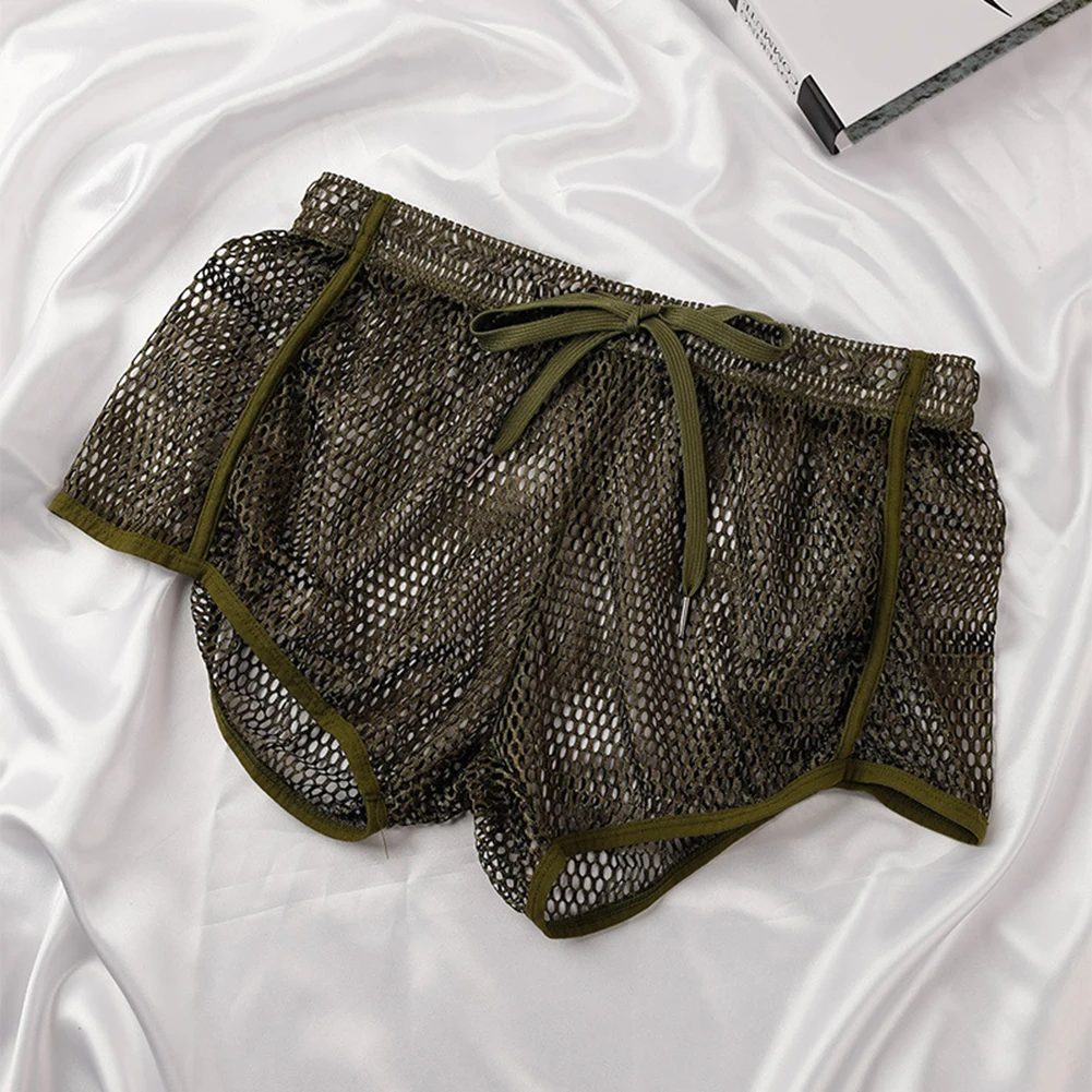 

2025 мужские свободные шорты-боксеры, мужское сексуальное нижнее белье, сетчатые полые трусы, удобное нижнее белье, дышащие плавки, мужские сексуальные трусики