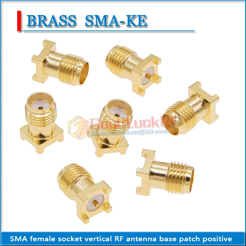

SMA Female Solder Square Clip mount Edge PCB Plug Tooth length 8mm Vertical RF antenna mount patch Straight RF Connector Adapter