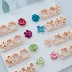 5 In 1 Petal Flower Shape Polymer Clay Cutters Mold Soft Pottery for Making Earrings Jewelry Pendant Cutting Die Handmade Tools