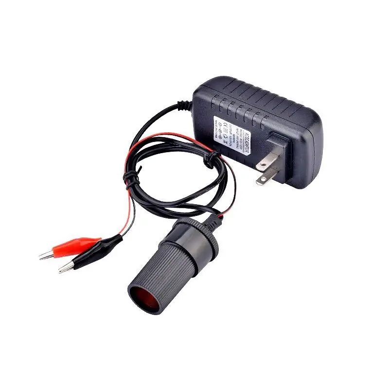 Household Car Charger Cigarette Lighter Base 220V To 12V2A Positive and Negative Clamps Can Test The Voltage Drop Line